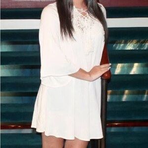 h.i.p. White Lace Detail Dress